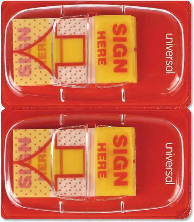 Alt view image 4 of 9 - Universal Deluxe Message Arrow Flags "Sign Here" Yellow 500/Pack 99007