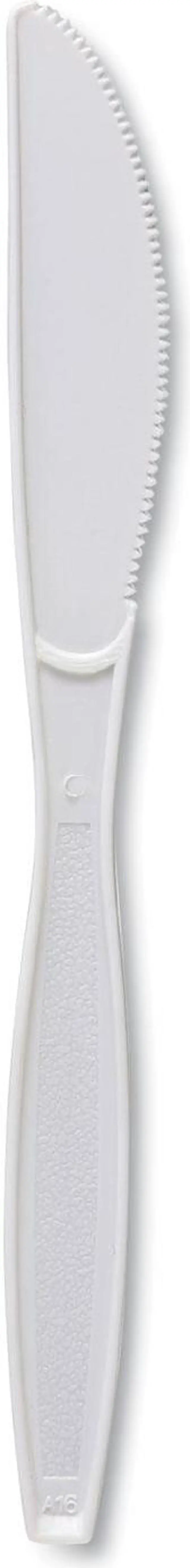 Alt view image 4 of 4 - Boardwalk KNIFEHWPPWH Heavyweight Polypropylene Cutlery, Knife, White, 1000 / Carton