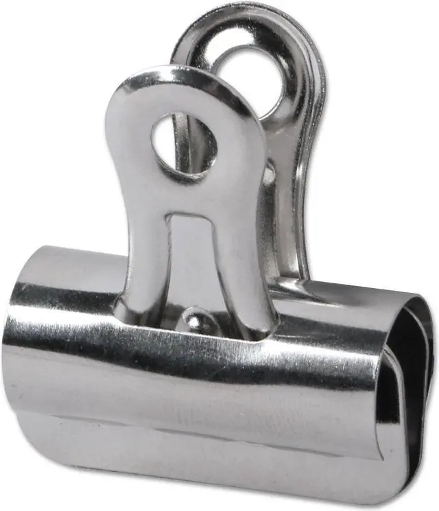 Alt view image 2 of 5 - Universal Bulldog Clips Steel 7/16" Capacity 1 1/4" Wide Nickel-Plated 36/Pack 31263