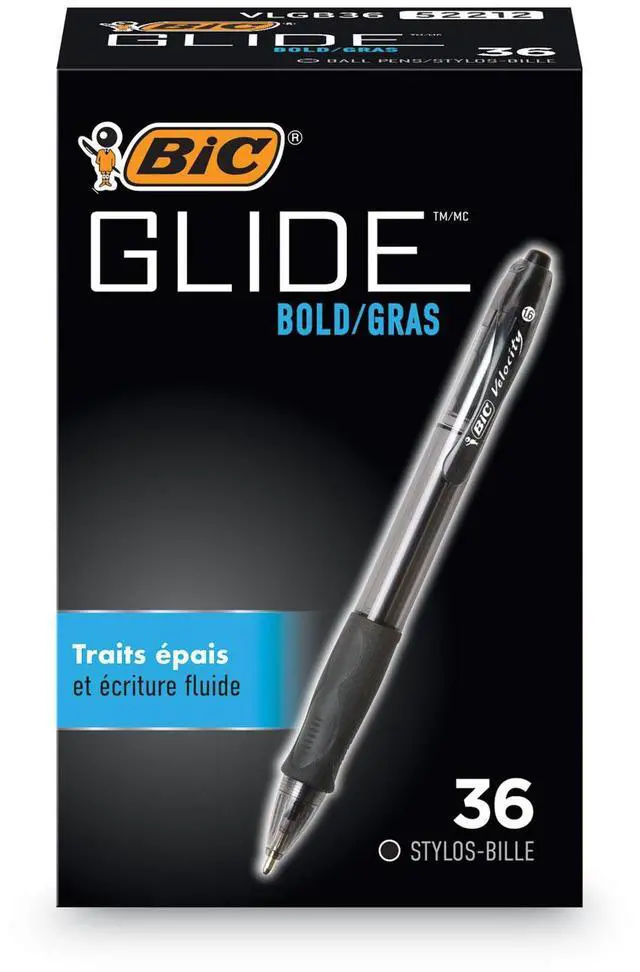 Alt view image 15 of 20 - BIC Velocity Retractable Ball Pen Black Ink 1.6 mm 36/Pack VLGB361BK