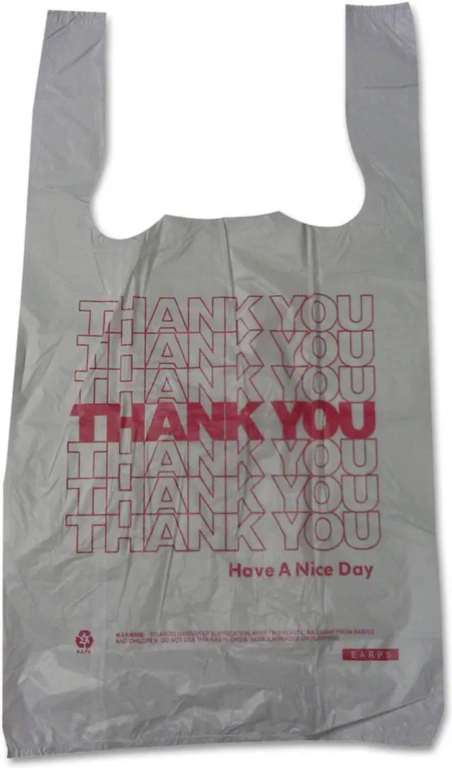 Alt view image 3 of 5 - Barnes Paper Company Thank You High-Density Shopping Bags 10w x 5d x 19h White