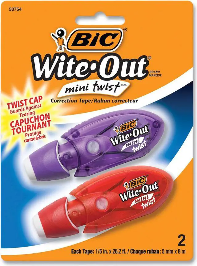 Alt view image 12 of 16 - Bic Tape,Corrctn,5mm,2pk,Ast WOMTP21