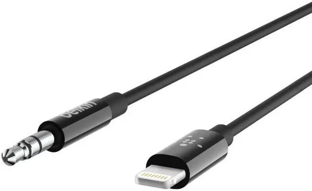 Alt view image 4 of 12 - belkin 3.5 mm audio cable with lightning connector  mfi made for iphone certified lightning to aux cable, 6 feet, black