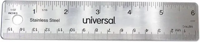 Alt view image 2 of 6 - Universal Stainless Steel Ruler Standard/Metric 6" 59026