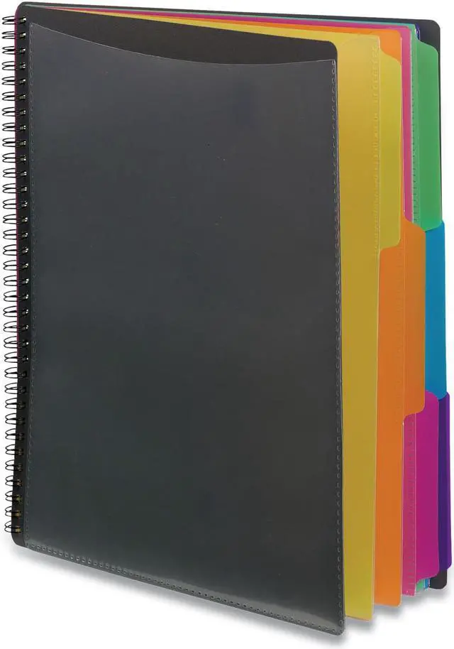 Alt view image 8 of 20 - Poly Project Organizer, 12 Letter-Size Sleeves, Gray with Bright Pockets 89207