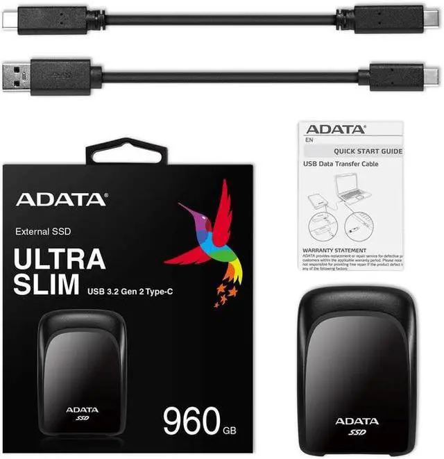 Alt view image 8 of 13 - ADATA Entry SC680 960GB Black External SSD USB 3 Gaming Console Compatible