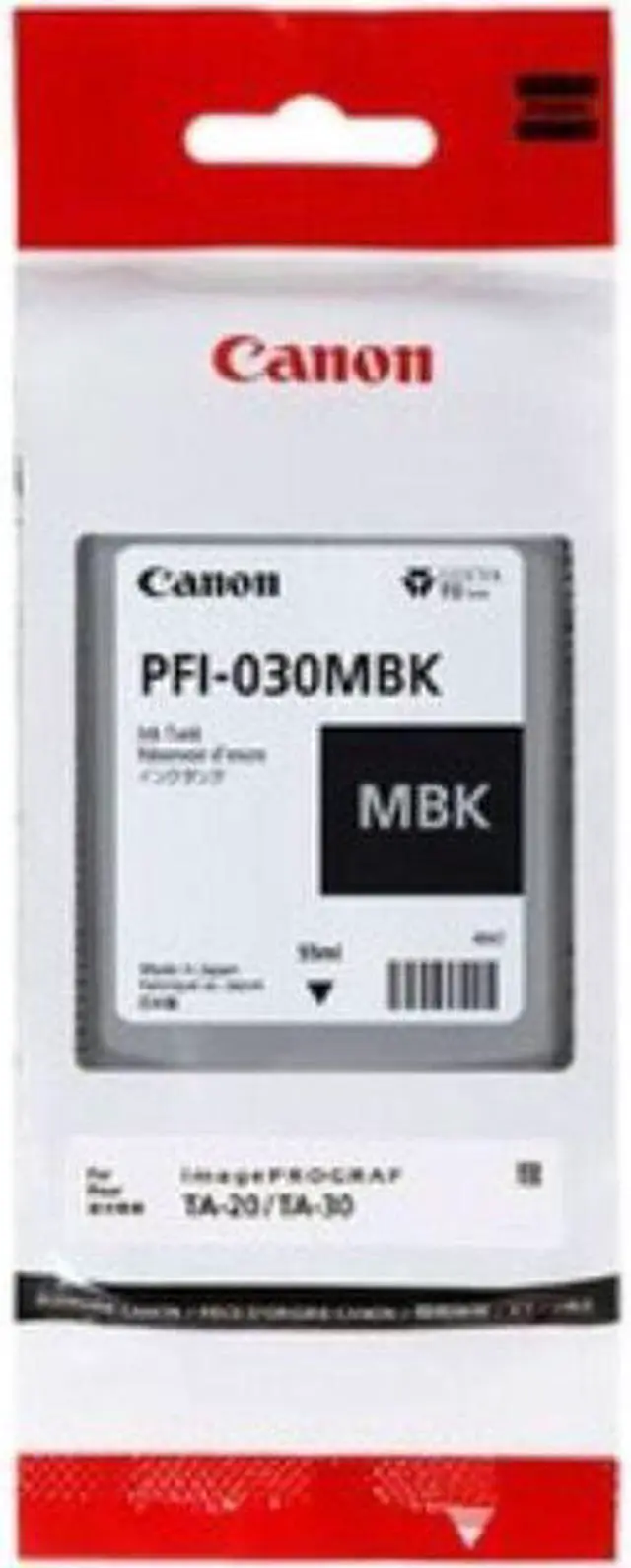 Alt view image 3 of 5 - Canon PFI-030MBK 55 ml Matte Black Ink Tank for ImagePROGRAF TA-20, TA-30