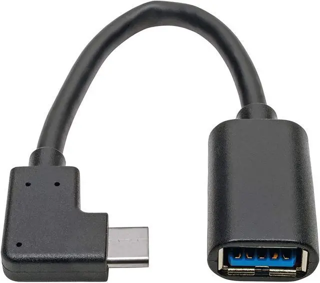 Alt view image 5 of 13 - Tripp Lite USB C to USB-A Cable Right Angle 3.1 5 Gbps USB Type C M/F 6in
