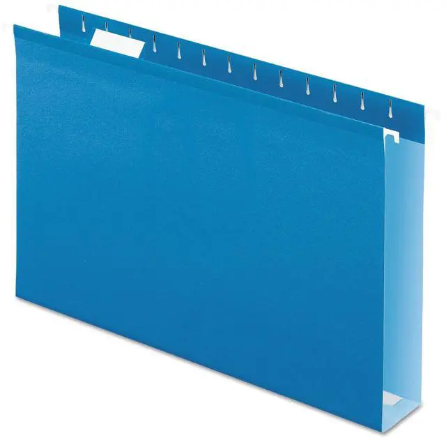 Alt view image 2 of 15 - Pendaflex Reinforced 2" Extra Capacity Hanging Folders 1/5 Tab Legal Blue 25/Box 4153X2BLU