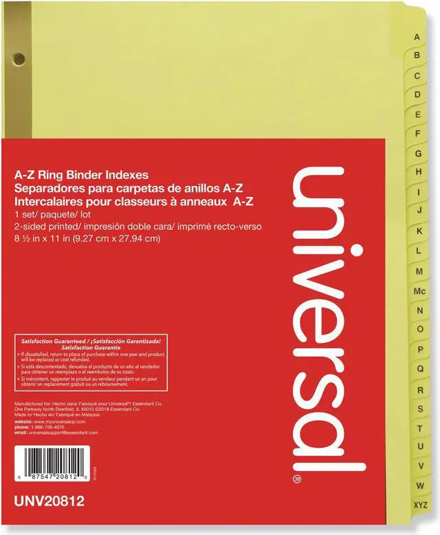 Alt view image 2 of 7 - UNIVERSAL Preprinted Plastic-Coated Tab Dividers 25 Alphabet Tabs Letter Buff 25