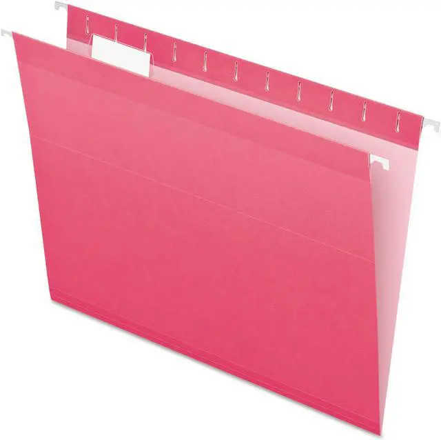 Alt view image 2 of 15 - Pendaflex Reinforced Hanging Folders 1/5 Tab Letter Pink 25/Box 415215PIN