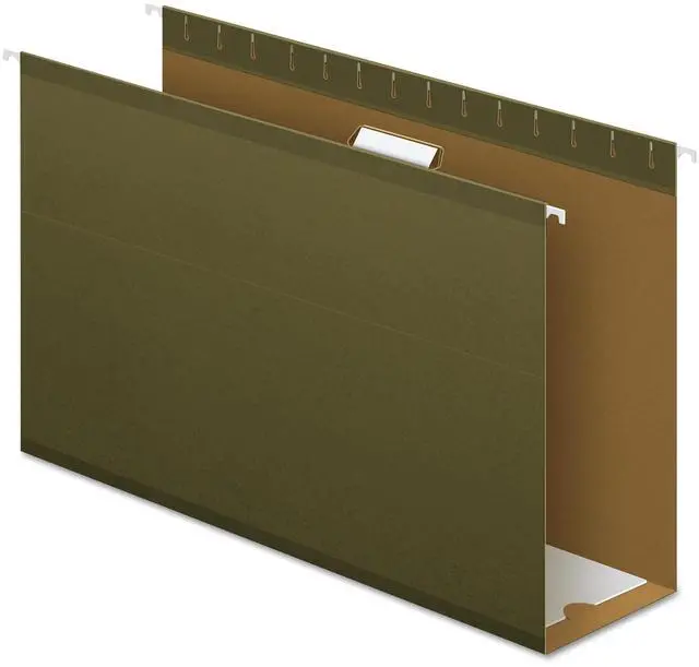 Alt view image 2 of 14 - Pendaflex Reinforced 4" Extra Capacity Hanging Folders Legal Standard Green 25/Box 4153X4