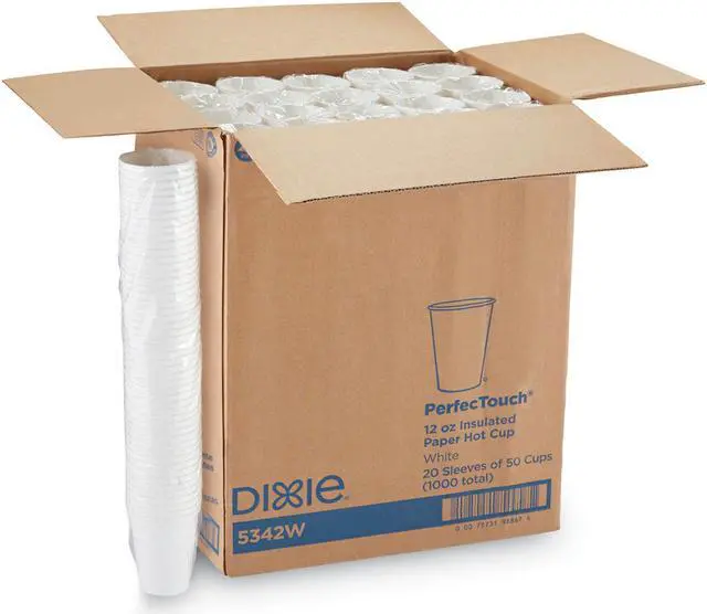 Alt view image 2 of 3 - DIXIE 5342W Disposable Hot cup 12 oz. White, Paper, Pk1000
