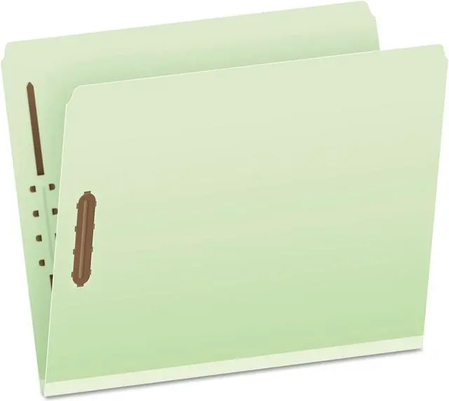 Alt view image 2 of 8 - Pendaflex® File Folders With Fasteners, Letter Size, Straight Cut, 2" Expansion, 60% Recycled, Light Green, Box Of 25 Folders