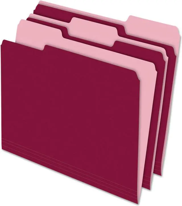 Alt view image 2 of 4 - Pendaflex Interior File Folders 1/3 Cut Top Tab Letter Burgundy 100/Box 421013BUR