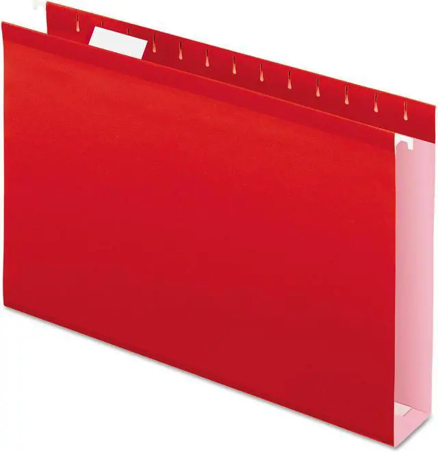 Alt view image 2 of 15 - Pendaflex Reinforced 2" Extra Capacity Hanging Folders 1/5 Tab Legal Red 25/Box 4153X2RED