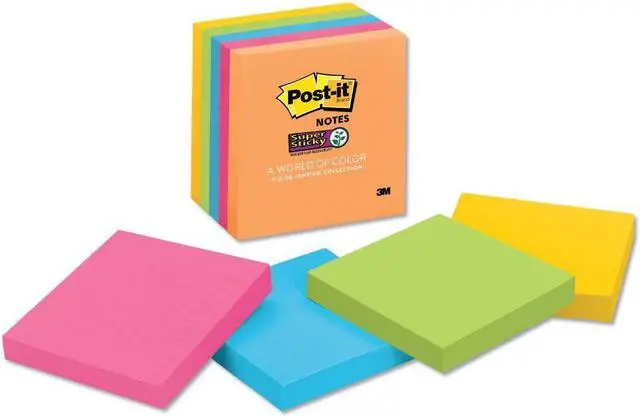 Alt view image 11 of 20 - Post-it Pads in Rio de Janeiro Colors 3 x 3 90-Sheet 5/Pack 6545SSUC