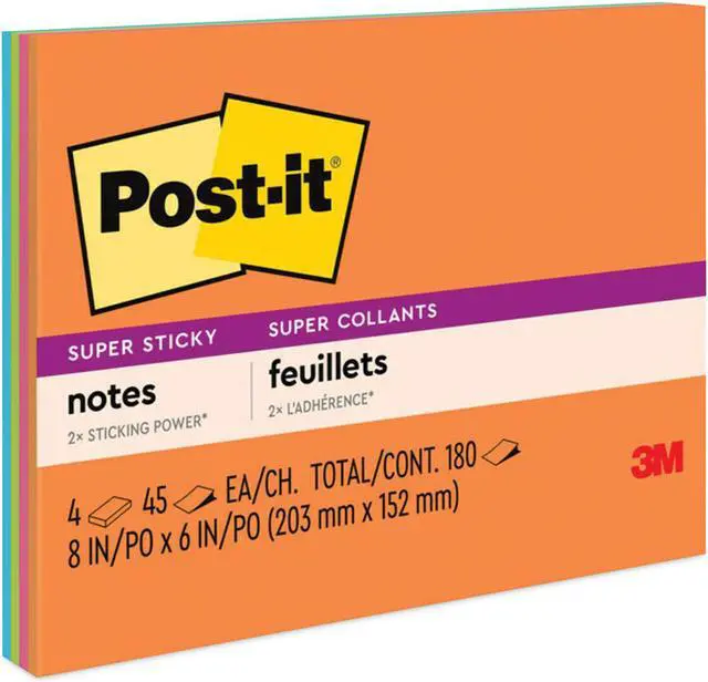 Alt view image 5 of 10 - Post-it Super Sticky Meeting Notes in Rio de Janeiro Colors 8 x 6 45-Sheet 4