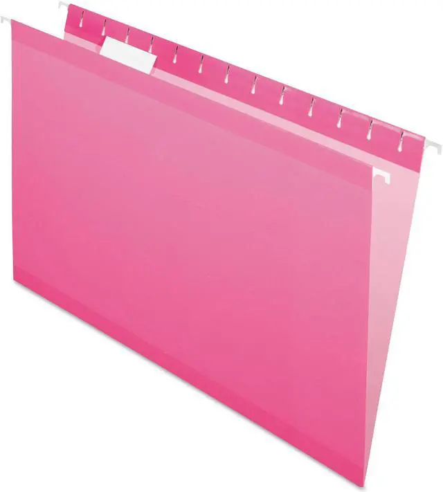 Alt view image 2 of 15 - Pendaflex Reinforced Hanging Folders 1/5 Tab Legal Pink 25/Box 415315PIN