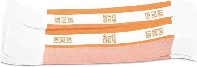Alt view image 4 of 6 - Coin-Tainer Currency Straps Orange $50 in Dollar Bills 1000 Bands/Pack 400050