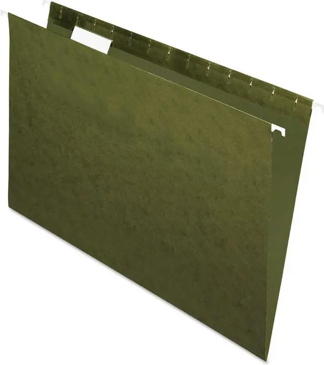 Alt view image 2 of 15 - Pendaflex Essentials Colored Hanging Folders 1/5 Tab Legal Standard Green 25/Box 81622