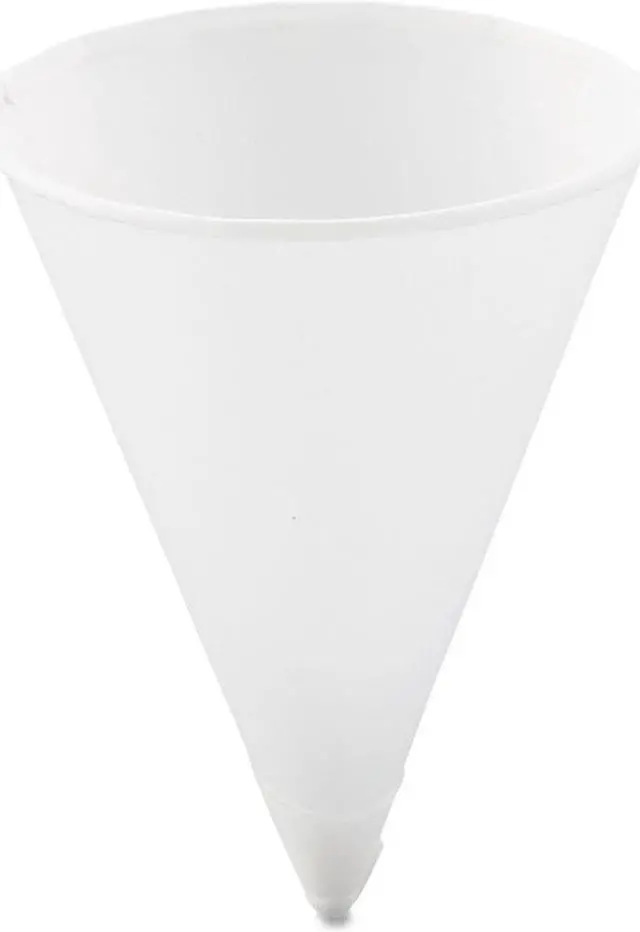 Alt view image 2 of 8 - Cone Water Cups, Paper 4oz, Rolled Rim, White, 200/Pack