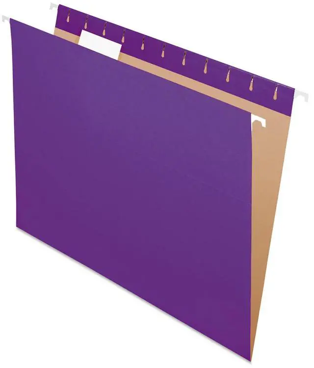 Alt view image 2 of 13 - Pendaflex Essentials Colored Hanging Folders 1/5 Tab Letter Violet 25/Box 81611