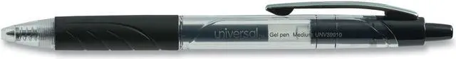 Alt view image 2 of 8 - Universal Deluxe Clear Barrel Retractable Gel Ink Roller Ball Pen - UNV39910
