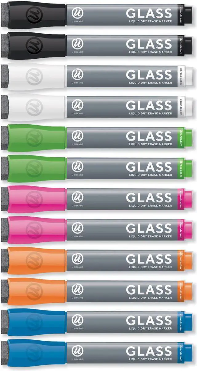 Alt view image 2 of 6 - U Brands Marker,Glass,Dry Erase 2913U0012