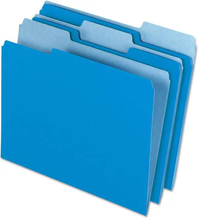 Alt view image 2 of 3 - Pendaflex Interior File Folders 1/3 Cut Top Tab Letter Blue 100/Box 421013BLU