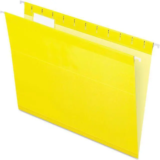 Alt view image 2 of 15 - Pendaflex Reinforced Hanging Folders 1/5 Tab Letter Yellow 25/Box 415215YEL
