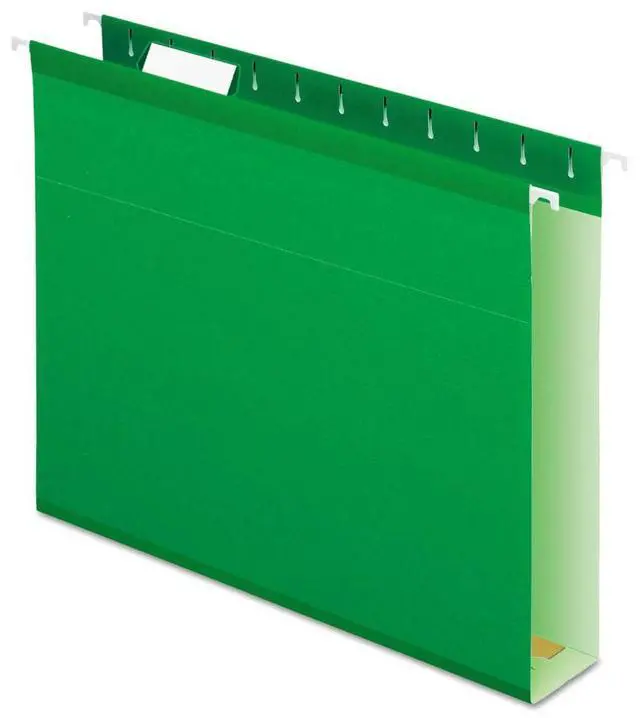 Alt view image 9 of 15 - Pendaflex Reinforced 2" Extra Capacity Hanging Folders Letter Bright Green 25