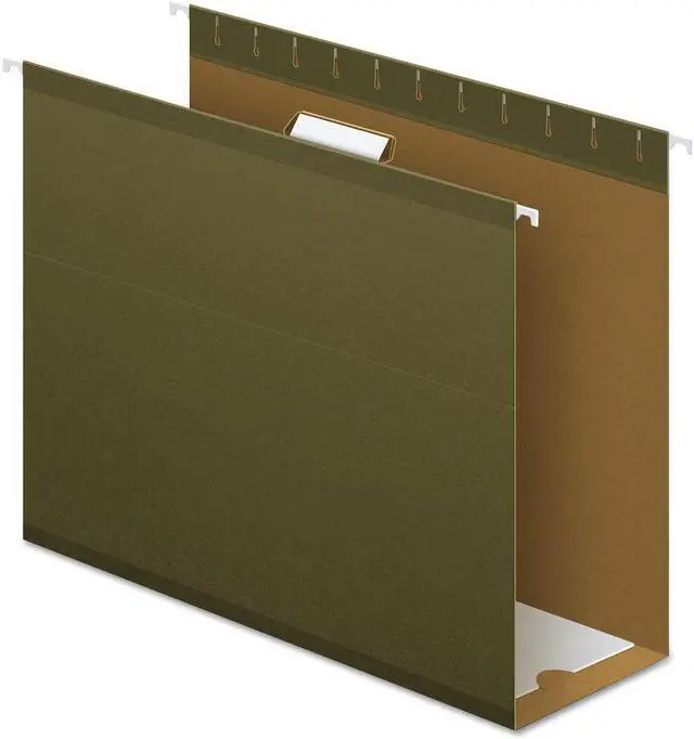 Alt view image 2 of 15 - Pendaflex Reinforced 4" Extra Capacity Hanging Folders Letter Standard Green 25/Box 4152X4