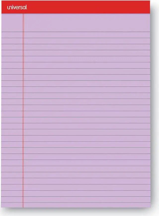 Alt view image 2 of 3 - Universal UNV35878 Fashion Colored Perforated Ruled Writing Pads, Wide, 8.50" x 11.75", 50 Sheets, 6/PK