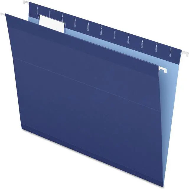 Alt view image 2 of 15 - Pendaflex Reinforced Hanging Folders 1/5 Tab Letter Navy 25/Box 415215NAV