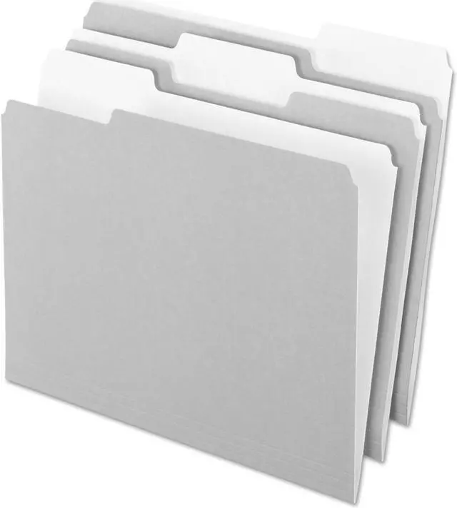 Alt view image 2 of 9 - Pendaflex Interior File Folders 1/3 Cut Top Tab Letter Gray 100/Box 421013GRA