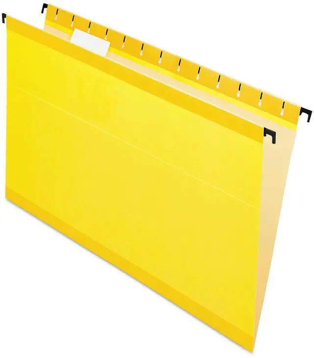 Alt view image 2 of 11 - Pendaflex 615315YEL Poly Laminate Hanging Folders, Legal, 1/5 Tab, Yellow, 20/Box, 1 Box