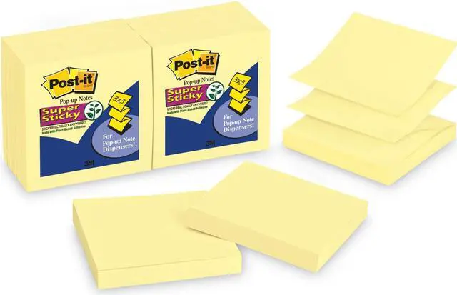Alt view image 12 of 18 - Post-it Pop-up 3 x 3 Note Refill Canary Yellow 90-Sheet 12/Pack R33012SSCY
