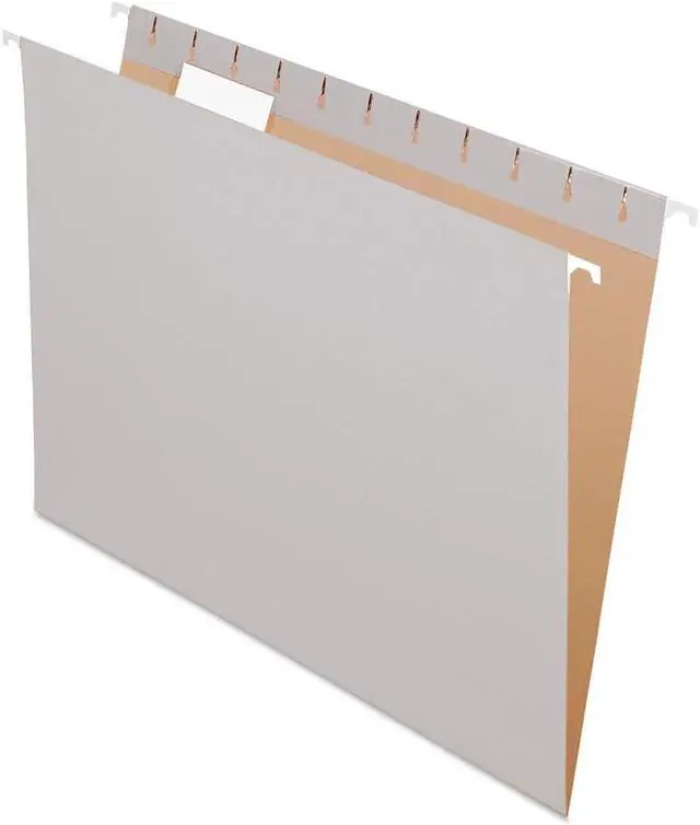 Alt view image 2 of 14 - Pendaflex Essentials Colored Hanging Folders 1/5 Tab Letter Gray 25/Box 81604