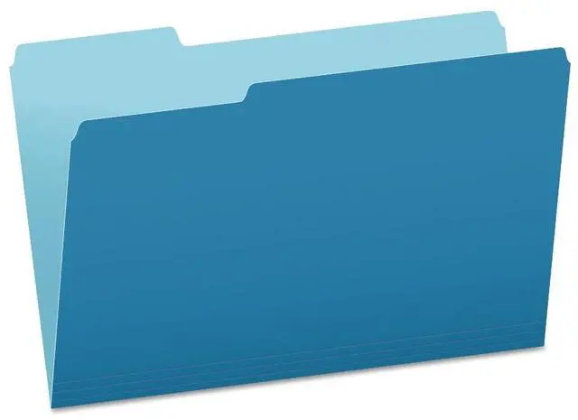 Alt view image 2 of 15 - Pendaflex Colored File Folders 1/3 Cut Top Tab Legal Blue/Light Blue 100/Box 15313BLU