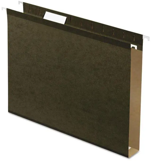 Alt view image 2 of 15 - Pendaflex Reinforced 1" Extra Capacity Hanging Folders Letter Standard Green 25/Box 4152X1