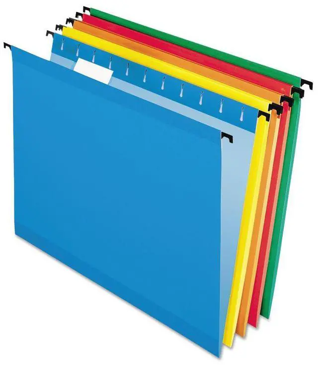 Alt view image 7 of 20 - Pendaflex Poly Laminate Hanging Folders Letter 1/5 Tab Assorted 20/Box
