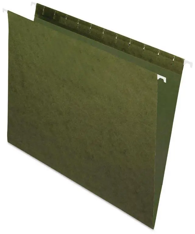 Alt view image 2 of 12 - Pendaflex Essentials Colored Hanging Folders Untabbed Letter Standard Green 25/Box 81600