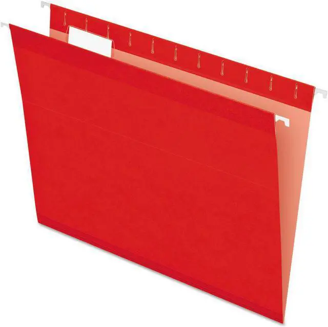 Alt view image 2 of 15 - Pendaflex Reinforced Hanging Folders 1/5 Tab Letter Red 25/Box 415215RED