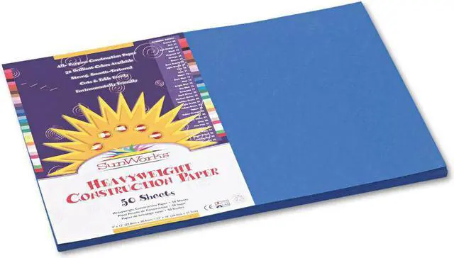 Alt view image 4 of 5 - Pacon 7507 SunWorks Construction Paper  Heavyweight  12 x 18  Bright Blue  50 Sheets