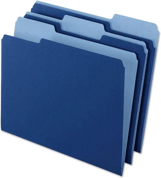 Alt view image 2 of 5 - Pendaflex Interior File Folders 1/3 Cut Top Tab Letter Navy Blue 100/Box 421013NAV