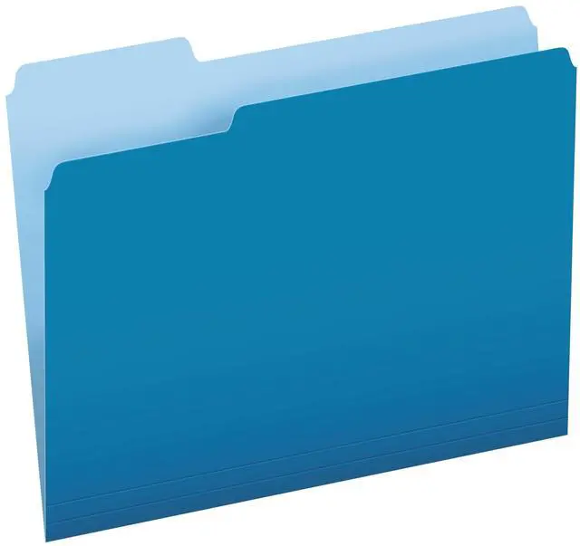 Alt view image 2 of 10 - Pendaflex Colored File Folders 1/3 Cut Top Tab Letter Blue/Light Blue 100/Box 15213BLU