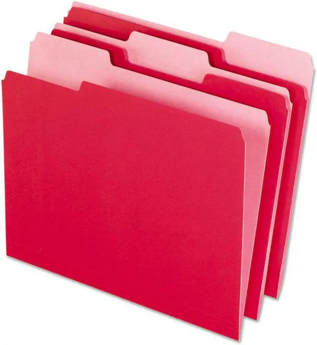 Alt view image 2 of 9 - Pendaflex Interior File Folders 1/3 Cut Top Tab Letter Red 100/Box 421013RED
