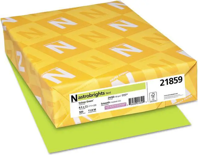 Alt view image 5 of 9 - Neenah Paper Astrobrights Colored Paper 24lb 8-1/2 x 11 Vulcan Green 500 Sheets