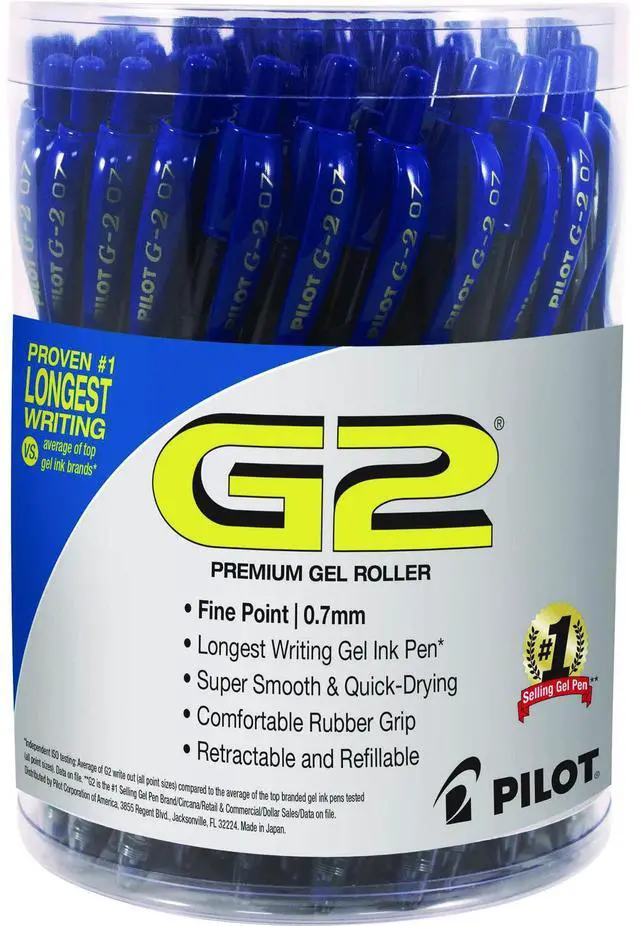 Alt view image 3 of 6 - Pilot G2 Premium Retractable Gel Ink Pen Refillable Blue Ink .7 mm 36/Pack 84066